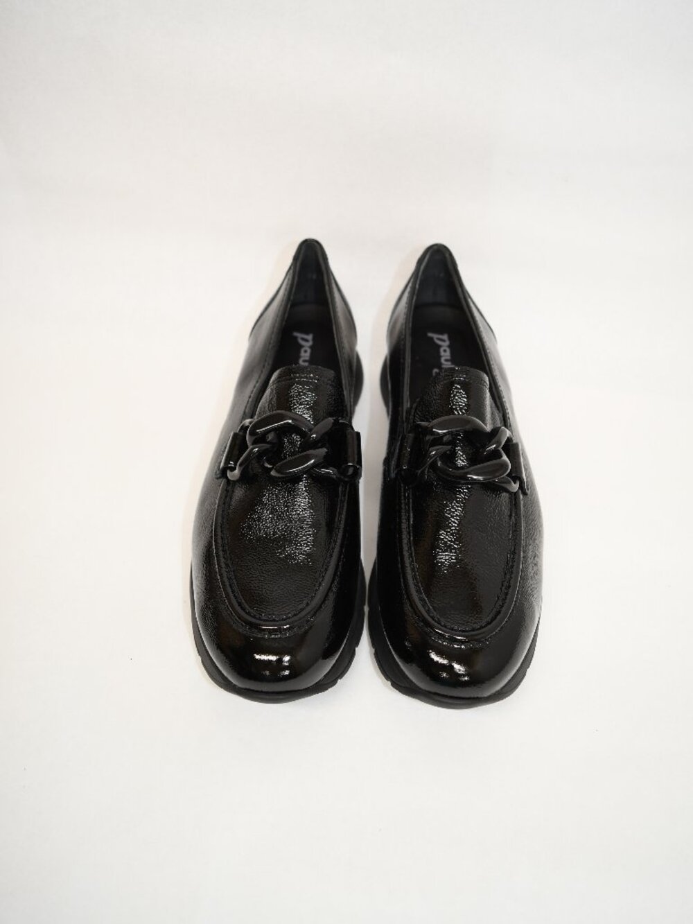 $480 PAUL GREEN Cleo Loafer SHOES BLACK CRINKLED PATENT 9 US (A6) - Picture 3 of 8